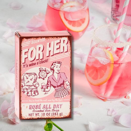 For Her Cocktail Inspired Soap Bar | ROSE ALL DAY | Dye-Free | Luxury Soap Bar for Her |No Harmful Chemicals - Good for All Skin Types - Made in the USA | 10oz