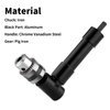 OCGIG Cordless Right Angle Drill 1-10mm Attachment Adapter 90 Degree Handle Chuck 3/8" Keyed Extension Drilling Tool