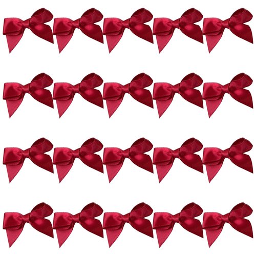 20 PCS Mini Bow Hair Clips Ribbon Hair Bows Cute Hair Barrettes Red Pink Bow Hairpins Alligator Clips for Girls Women Toddlers Hair Accessories, Mini Bow (Wine Red)