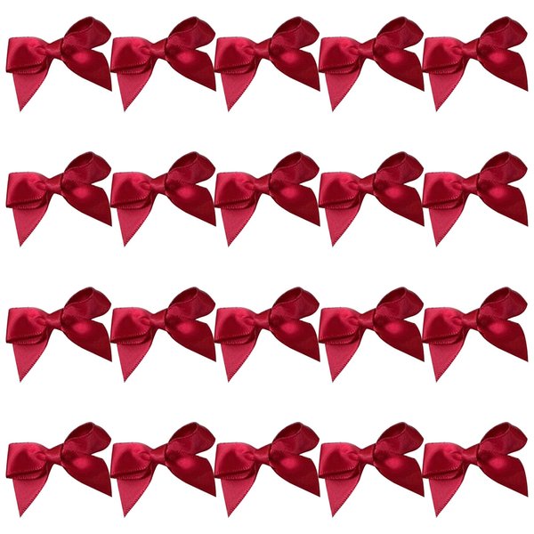 20 PCS Mini Bow Hair Clips Ribbon Hair Bows Cute Hair Barrettes Red Pink Bow Hairpins Alligator Clips for Girls Women Toddlers Hair Accessories, Mini Bow (Wine Red)