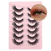 Cat Eye Lashes, Mink Cat Eye Eyelashes 7 Pairs Lashes Wispy Fluffy 18mm Natural Look 3D Volume D Curl Strip Lashes Pack