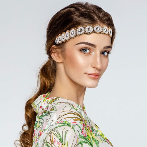 WILLBOND 10 Pieces Rhinestone Beaded Headbands Elastic Elegant Lace Handmade Headwraps Wide Hair Bands Vintage Crystal Jewelry Hairbands for Girls Women Hair Accessories