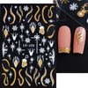 8 Sheets Glitter Christmas Nail Art Stickers Decals Self-Adhesive Pegatinas Uñas Holiday Gold Snowman Snowflake Xmas Winter Nail Supplies Nail Art Design Decoration Accessories