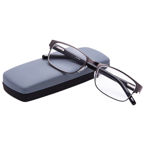 EYEGUARD Readers Metal Deluxe Rectangular Reading Glasses for Men 4.00