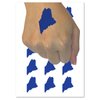 Maine State Silhouette Temporary Tattoo Water Resistant Fake Body Art Set Collection - 54 1" Tattoos (1 Sheet)
