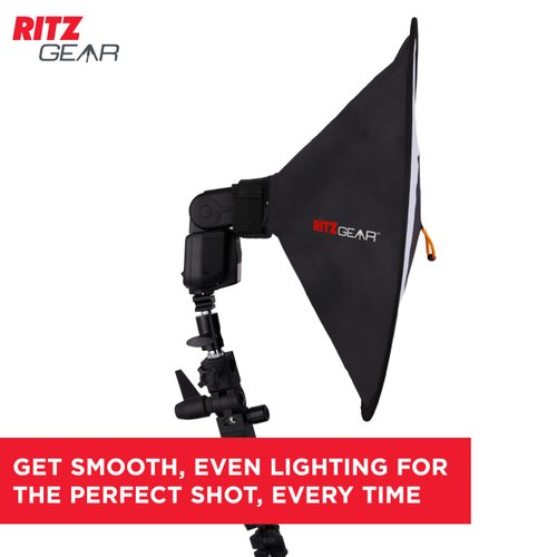 Ritz Gear Conic Dish Collapsible Flash Diffuser Softbox for Nikon, Canon, Sony, Pentax, Olympus, Panasonic Lumix, Neewer, Yongnuo Flash Speedlights with Adjustable Velcro Strap