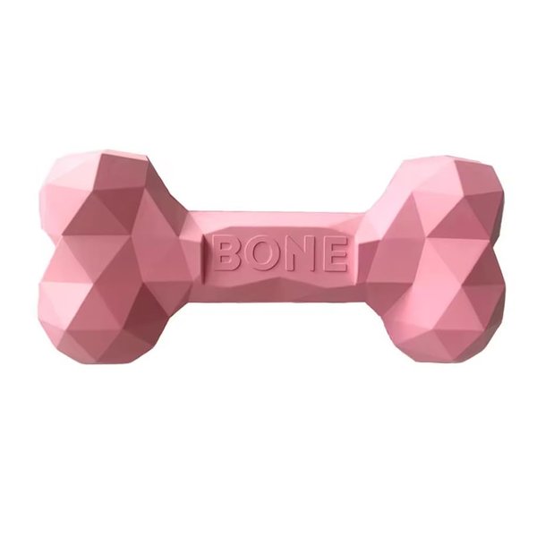 KITA Natural Rubber Dog Bone Chew Toy for Dogs, Cats & Puppies - Refillable Dog Treat Stuff Chew Toy for Aggressive Chewers - Long-Lasting Fun and Promotes Healthy Teeth and Gums (Small) (Pink)