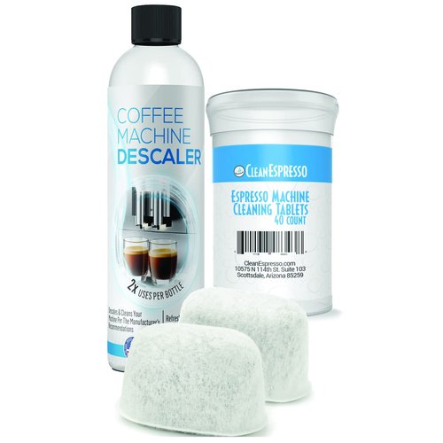 CleanEspresso Breville Compatible Espresso Cleaning Kit - 40 Cleaning Tablets + 2 Espresso Machine Water Filters + 2-Use Descaler - Espresso Machine Maintenance Kit for Breville