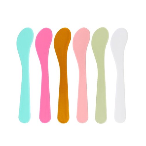 Wopanxye 30 Pack Cosmetic Spatula for Makeup Face Mask, Plastic Spoon Disposable Beauty Tools, 6.1"x 1.57", 6 Color, Multipurpose DIY Mixing, Skincare, Sampling, Waxing, Handmade Facial Mask Cream