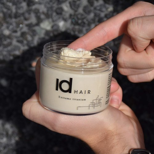id HAIR - Extreme Titanium - Professional hair wax for men - Extreme hold and medium shine for short hair - Paraben free, 100ml (pack of 1)