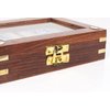 IBLAY Handmade Wooden Playing Card Holder Box -See Through Playing Cards Case
