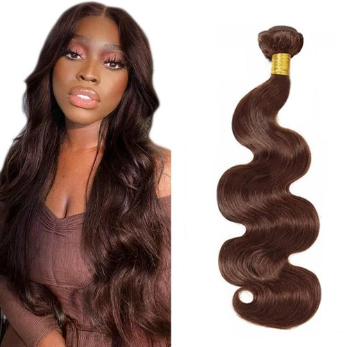 Dark Brown Bundles Body Wave Human Hair Color #4 Bundles Chocolate Brown Body Wave Bundles 20 Inch Double Weft Wet And Wavy Bundles Hair Weave Brown Body Wave Bundles