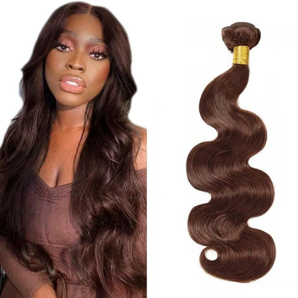 Dark Brown Bundles Body Wave Human Hair Color #4 Bundles Chocolate Brown Body Wave Bundles 20 Inch Double Weft Wet And Wavy Bundles Hair Weave Brown Body Wave Bundles