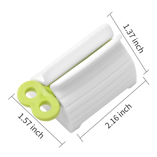 2pcs Rolling Tube Toothpaste Squeezer Toothpaste Seat Holder Stand for Bathroom Accessories（1Blue1Gree）