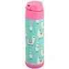 Snug Kids Water Bottle - insulated stainless steel thermos with straw (Girls/Boys) - Llamas, 17oz