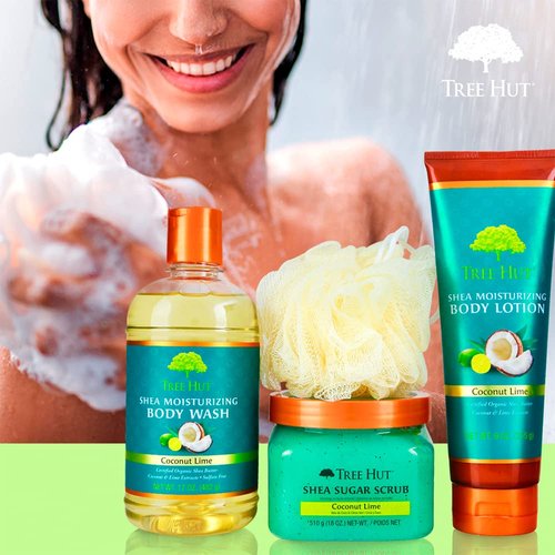 Tree Hut Shea Moisturizing Body Wash Coconut Lime, 17oz, Ultra Hydrating Body Wash for Nourishing Essential Body Care