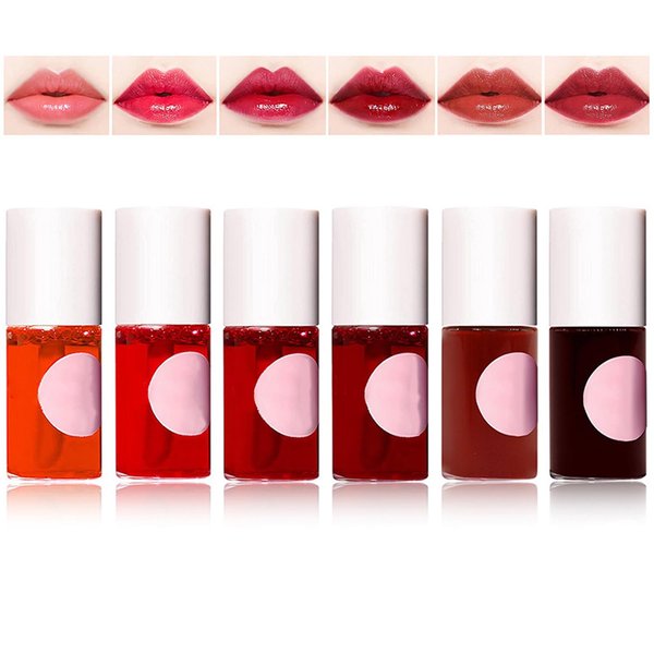 6 Colors Liquid Tint Stain, Korean Lip Gloss Moisturizing Natural Mini Liquid Lipstick, Lip Stain Long Lasting Waterproof, Multi-Use Lip and Cheek Tint Stain