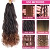 Unionbeauty 8 Packs French Curly Braiding Hair Ginger 22 Inch Pre Stretched Bouncy Braiding Hair Loose Wavy Crochet Braids Hair Copper French Curl Braids Synthetic Hair Extensions for Black Women 350#