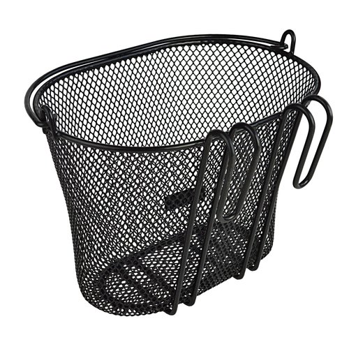 Basket with Hooks Black, Front, Removable, Wire mesh Small, Kids Bicycle Basket, Black