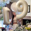 Biapian 40 Inch Cream Number 15 Balloon, 15th Birthday Balloons, Big Digital 15 or 51 Beige White Giant 15 Foil Balloon Helium for 51st 15th Birthday Decorations Anniversary Baby Shower Party Supplies