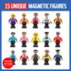 Playmags Magnetic Figures Community Set of 15 Pieces - Play People Perfect for Magnetic Tiles Building Blocks - STEM Learning Toys Children – Magnet Tiles Expansion Accessories Pack