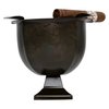 Stinky Cigar Ashtray, Tall Deep Bowl Design, 4 Stirrups, Windproof, Old Patina