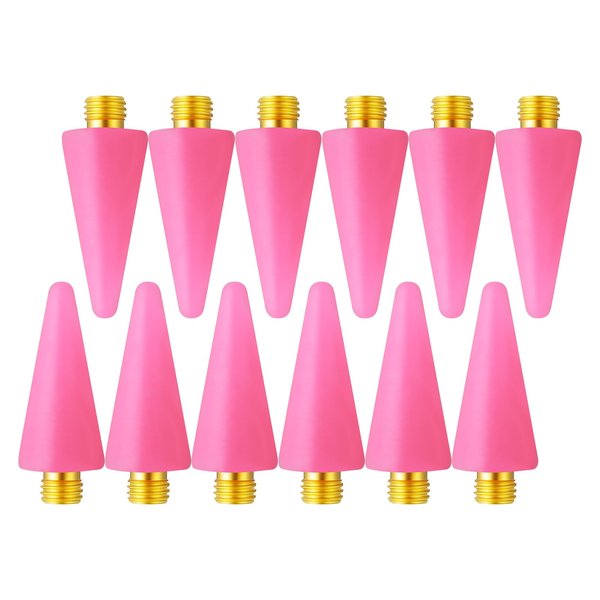 Lusofie 12Pcs Wax Head Tips Replacement Rhinestone Picker Wax Head Nail Gem Jewel Picker Tool Wax Head Accessories for Nail Dotting Pen(Pink)