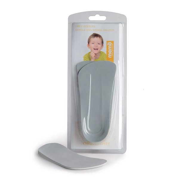 Memo 3/4 Length Gray Arch Support Insoles, 33, (2.5 Big Kid)