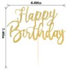 YUINYO Handmade Glitter happy birthday Cake Topper, Happy Birthday Cake Bunting Decor,Birthday Party Decoration Supplies (Gold)