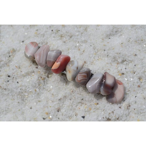 Botswana Pink Agate Stone French Barrette Hair Clip