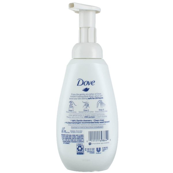 Dove Shower Foam with Nutrium Moisture Technology/Hypoallergenic Gentle Bodywash, Sensitive Skin, 13.5 Fl Oz
