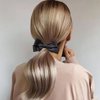 4 Pcs Bow Scrunchies Elastic Hair Ties, Silk Bowknot Hair Bands, Cute Ponytail Holder Hair Ropes, Wedding Party Hair Styling Accessories for Women Girls Teen Thick Thin Long Hair