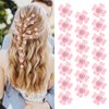 Paderison 20Pcs Small Flower Hair Clips for Girls Clover Mini Hair Clips with Rhinestone Wedding Bridal Hair Pins Cute Hair Barrettes Flower Hair Accessories for Women Hair Gems Decorative