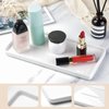 Gurygo 8" Bathroom Tray for Counter - Ceramic Vanity Tray for Bathroom - Small Rectangle Ceramic Tray - Kitchen Soap Tray - Ceramic Tray for Kitchen Counter - Bathtub Organizer (White, Set/1)…