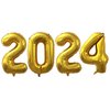 GOER 2024 Foil Number Balloons for 2024 New Year Eve Festival Party Supplies Graduation Decorations (Gold,32 Inch)