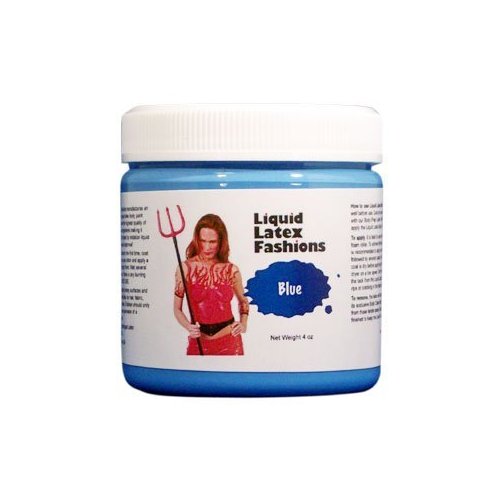 Liquid Latex Fashions- Ammonia Free Halloween makeup Blue Easy Applicable Paint for Adults and Kids, Ideal for Art, Theater, Parties and Cosplay- 8 oz