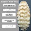ROYAL IMPRESSION 613 Lace Front Wig Human Hair 13x4 Transparent Body Wave Blonde Lace Front Wigs Human Hair Pre Plucked 180% Density Guleless Wigs Human Hair 613 Blonde HD Lace Frontal Wig (20 Inch)