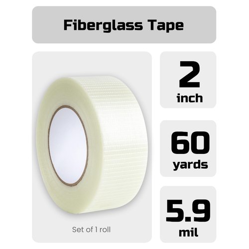 Lichamp Strapping Tape 2 inches, 60 Yards Reinforced Packing Tape Wide Fiberglass Tape Filament Nylon Tape