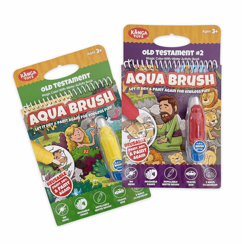 KangaToys Aqua Brush 2 Pack | Old Testament #1 and Old Testament #2 Color with Water Activity Boo...