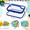 Nitial 3 Packs Small Clear Toy Storage Bags, PVC Toy Storage Bags with Zipper Handle, Waterproof Storage Bag Container for Small Toys, Building Blocks and Board Games(Red, Blue, Green)