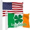 G128 Combo Pack: American USA Flag 3x5 Ft & Ireland Irish Luck of the Irish Flag 3x5 Ft | Both LiteWeave Pro Series Printed 150D Polyester, Brass Grommets