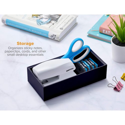 Bostitch Office Konnect Desk Organizer Accessory Tray, Wide, Stacks for Desktop Storage, Black