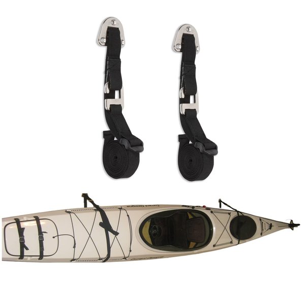 Suspenz Kayak Canoe Stand Up Paddle Board SUP Hanger, Strap Storage System, Black, 36" (40-4086)