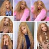 24 26 28 inch Color 27 Blonde Water Wave Bundles Human Hair Honey Blonde Bundles Double Weft Color 27 Human Hair Bundles Blonde Wet and Wavy Bundles Brazilian Virgin Remy Hair Extensions