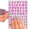 8 Sheets Old English Nail Sticker 3D Self-Adhesive Pegatinas Uñas Old Alphabet Nail Decals Holographic English Font Letters Metallic Gold Silver Black White Alphabet Design Nail Art Supplies for Women