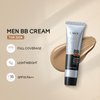 AKARY Hydrating Men BB Cream SPF 15 PA++, Full-Coverage Foundation&Concealer, Mens Face Moisturizer Cream Evens Skin Tone, Oil Control and Cover Flaws, Natural Finish for All Skin Types, Chocolate 420