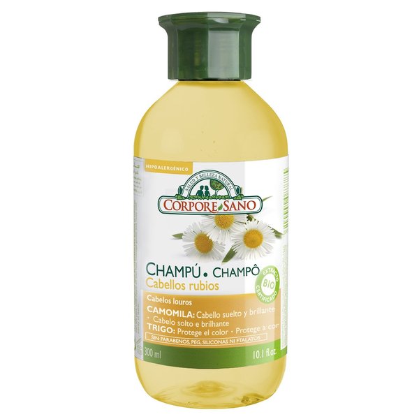 Corpore Sano Chamomile, Birch & Wheat BLONDE AND DELICATE HAIR SHAMPOO-HYPOALLERGENIC-Certified Organic Growing- 300 ml /10.1 fl.oz.