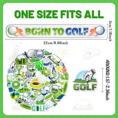 Lcnjscgo 74 PCS Golf Party Favors, 50 PCS Golf Stickers 24 PCS Golf Slap Bracelets Golf Birthday Party Decorations Supplies for Kids Adults