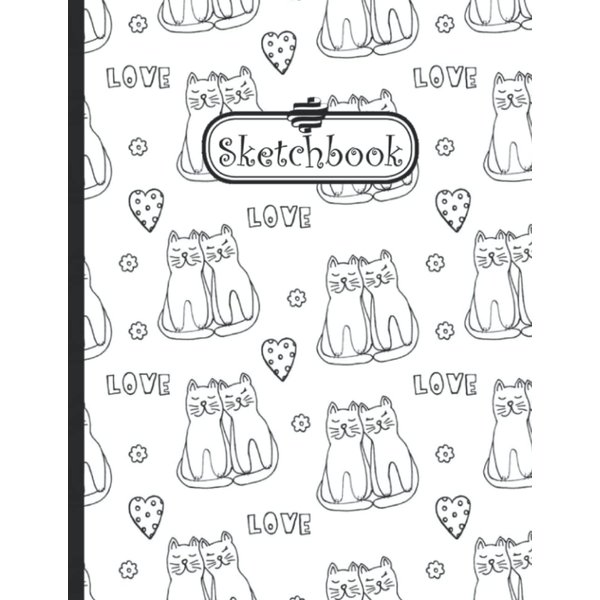 Sketchbook: Funny Kitten Pattern Sketching Book, Sketch Drawing Journal Sketchbook for Sketching - 8.5 x 11 Inches - 120 Pages.