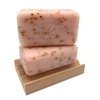 Sunday Sunshine Shea Enriched Juicy Pomegranate Soap Bar Gift Set From France, Two 150g Bars of European Soap with Wood Soap Saver Tray